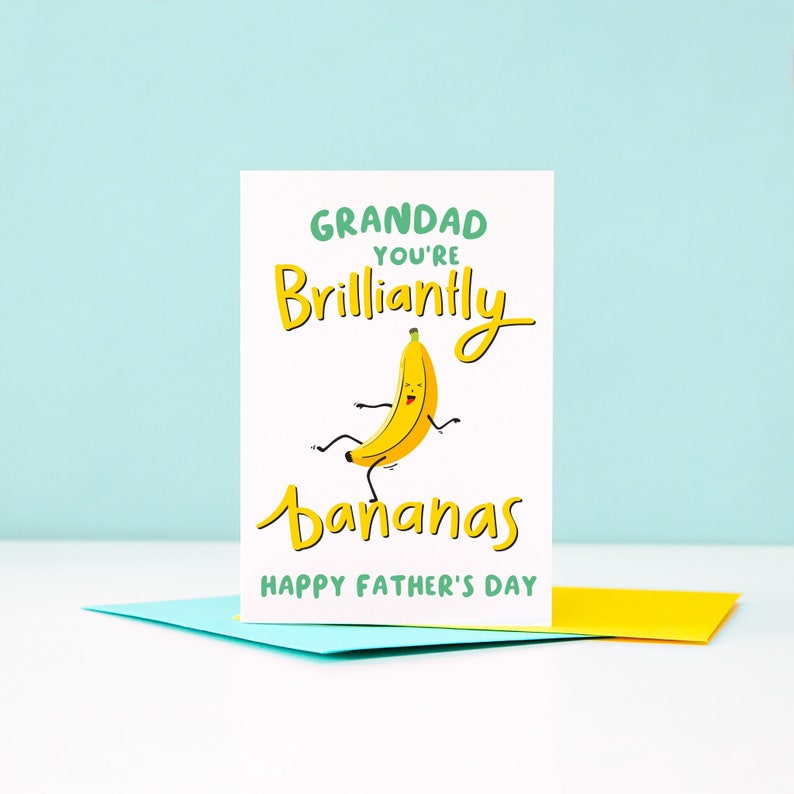 Funny Fathers Day Card for Grandad / Funny Fathers Day Card / Bananas Grandad / Grandpa / Gramps image 1