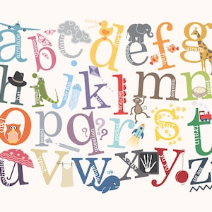 Colourful Alphabet Print / Alphabet Poster / Alphabet Decor / Print / Alphabet Wall Art / Nursery Decor / Nursery Art / New Baby Gift image 2