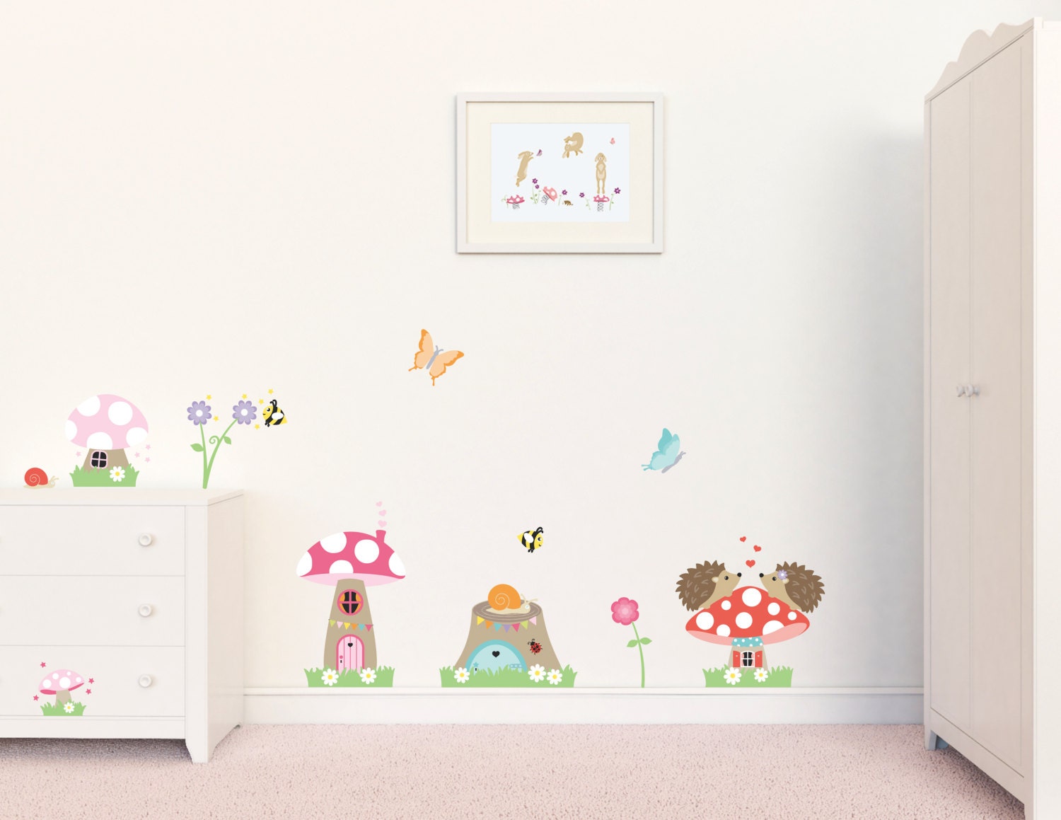 Nursery Wall Decals Nursery Decor Toadstool Wall Decals Girls Wall Stickers Girls Decals Wall Decals Fairy Wall Stickers