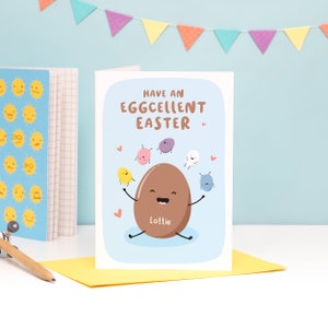 Eggcellent Easter Card / Easter Card for Children / Easter Card Perosnalised / Granddaughter / Grandson / Nephew / Niece image 2