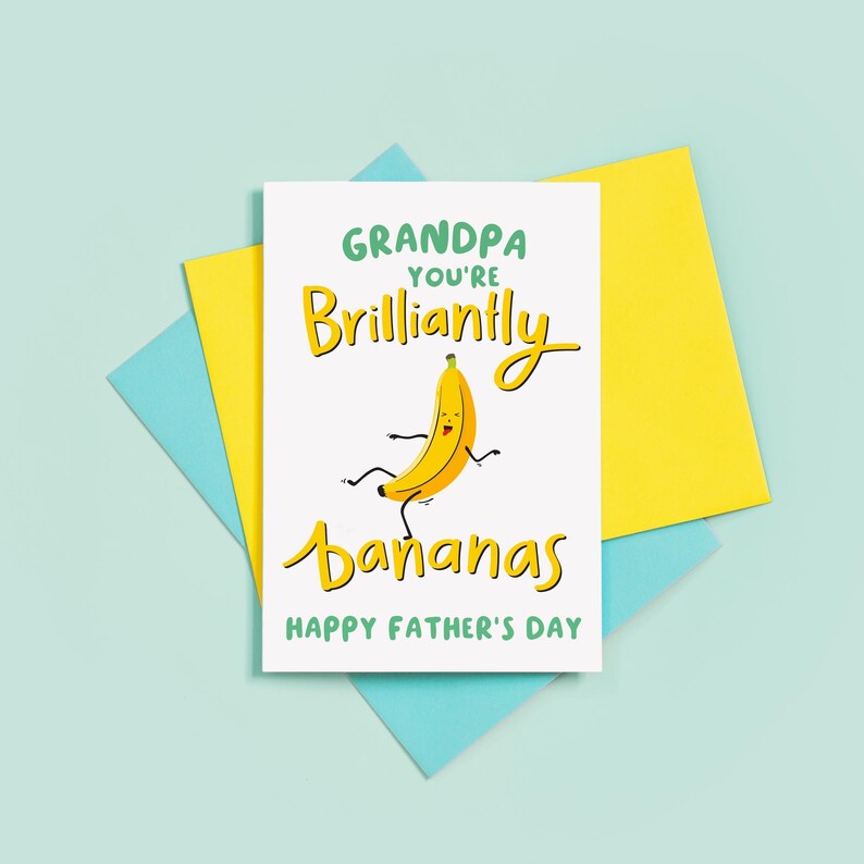 Funny Fathers Day Card for Grandad / Funny Fathers Day Card / Bananas Grandad / Grandpa / Gramps image 2