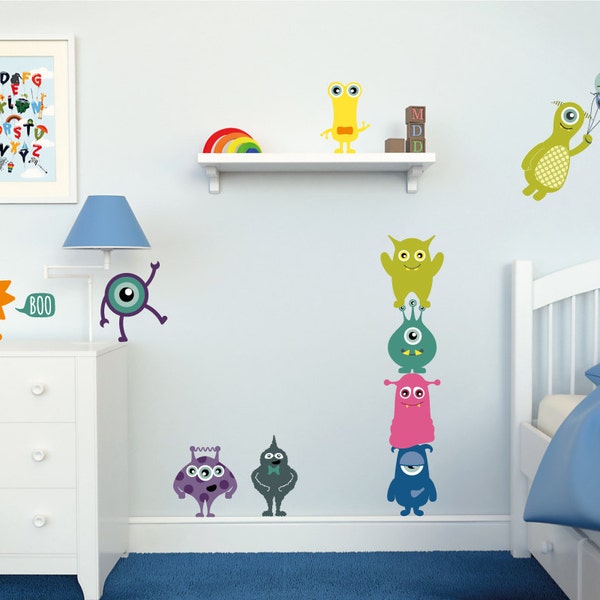 Monster Wall Decals // Monster Wall Stickers // Kids Room Decor // Kids Wall Decals // Kids Wall Stickers // Monster Stickers