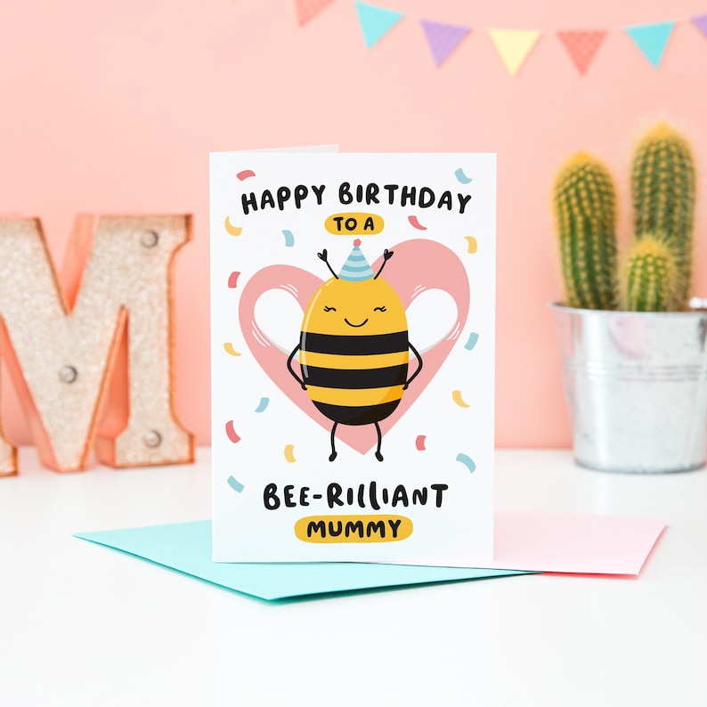 Bee-rilliant Mummy Birthday Card / Cute Birthday Card Mummy / Personalised Birthday Card Mum / Bee Birthday Card image 1