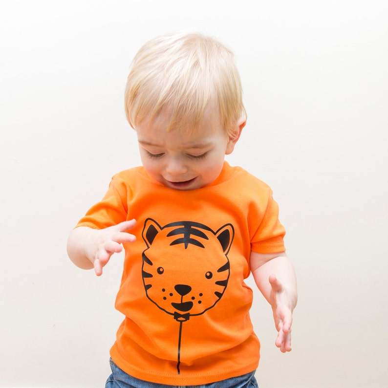 Tiger Balloon Toddler Tshirt / Birthday Tshirt / Kids Tshirt / Tiger Tshirt / Birthday Gift Boy / Birthday Top / Personalised Tshirt image 1