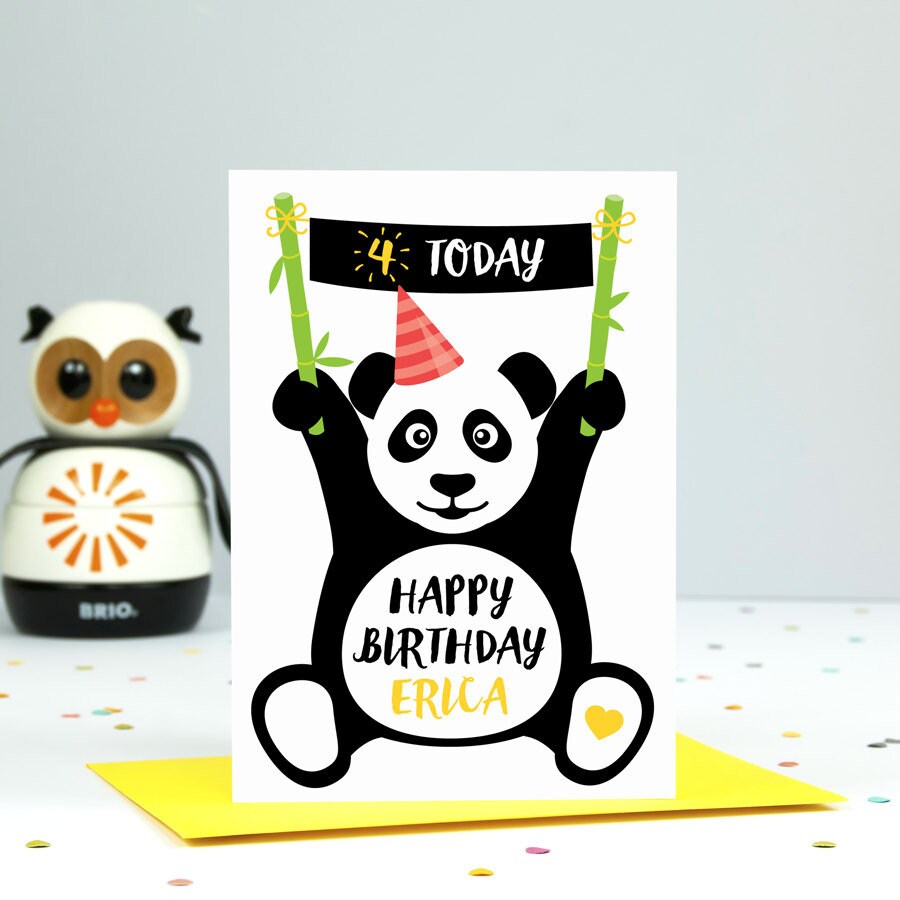 Panda birthday card / Personalised panda card / Boys birthday | Etsy