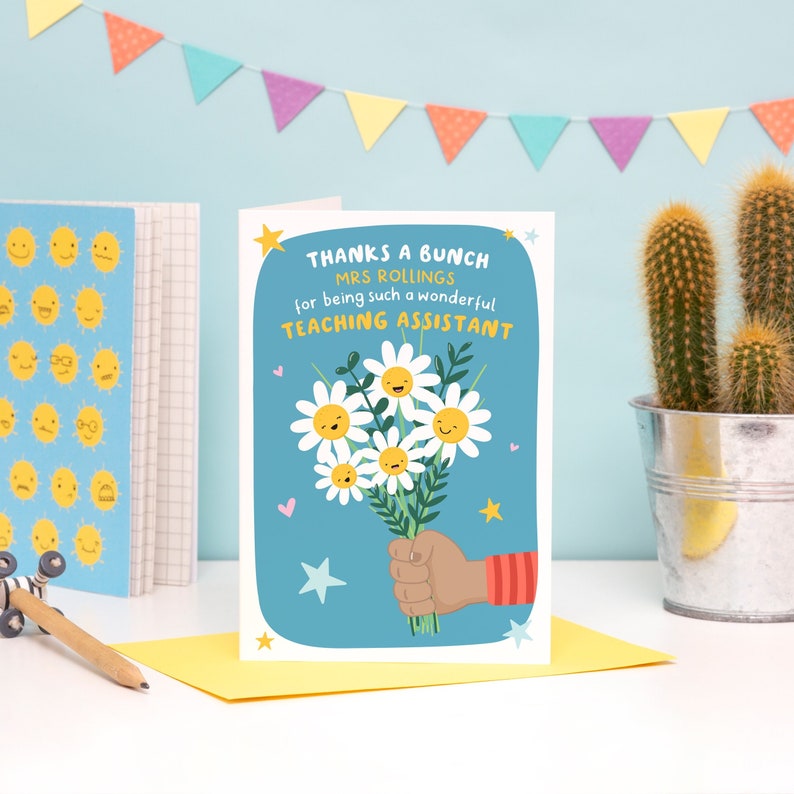 Teaching Assistant Thank You Card / Thank You Card Teaching Assistant / Thank You Teacher Card / Thanks A Bunch image 1