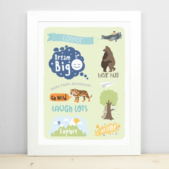 Items similar to Boys Wall Art, Inspirational Art, Children's Wall Art, Boys Room Decor on Etsy
