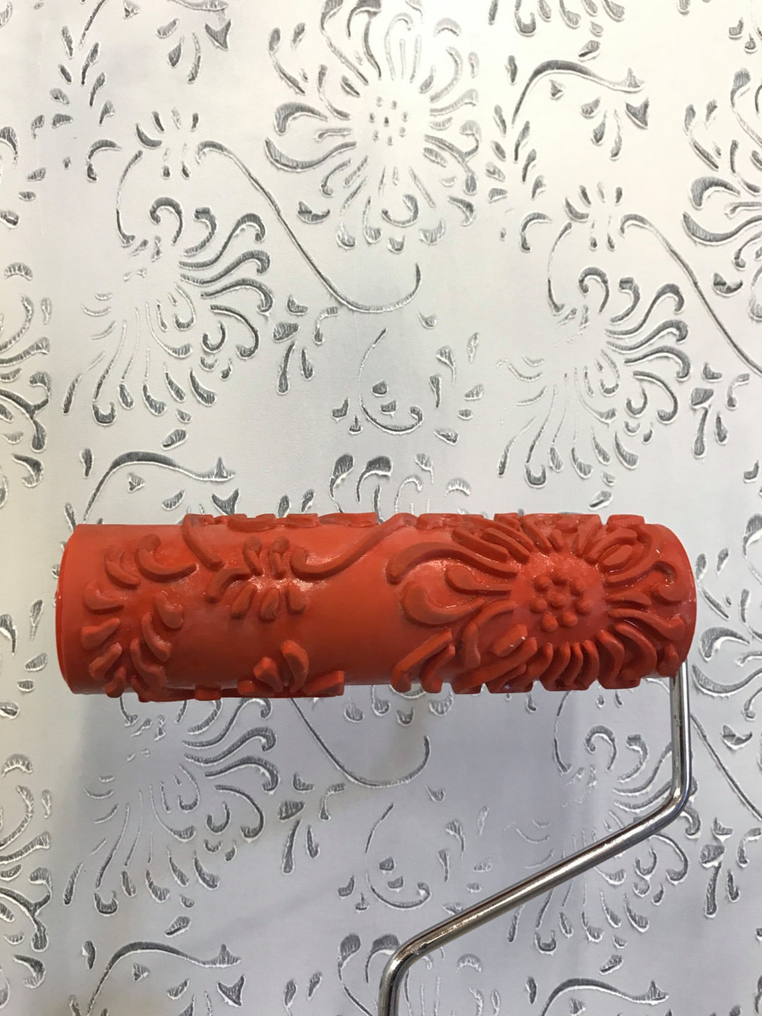 Artsy Leaf Pattern Decorative Patterned Paint Roller 