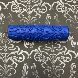 Serenity Damask Pattern - Stamping Paint Roller - 7" Decorative Art Roller
