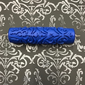 Serenity Damask Pattern - Stamping Paint Roller - 7" Decorative Art Roller