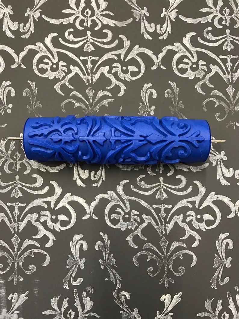 7 Decorative Art Roller Stamping Paint Roller Serenity Damask Pattern