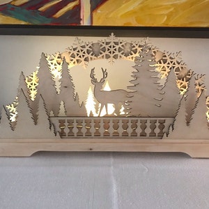 Deer in the Woods - Lovely German-Style Christmas LARGE Schwibbogen.