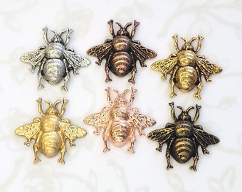 Tiny Bee Lapel Pin / Brooch, Choose Your Finish, Tie Tack, Tiny Brooch, Beekeeper, Honey Bee, Bumble Bee, Queen Bee, Garden Wedding