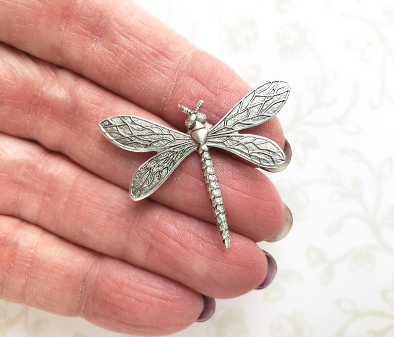 Set of 2 Silver Dragonfly Lapel Pins / Brooch Woodland Spring Etsy