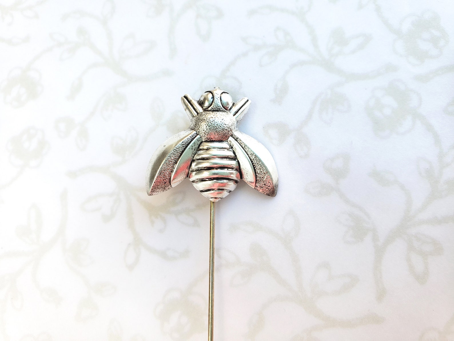 Bee Stick Pin Silver Plated Lapel Pin Woodland Garden Etsy