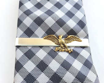 Gold Eagle on Silver Tie Bar, American, Eagle Court of Honor, Rustic, Eagle Scout, Woodland, Nature, Forest, Men, Scouts, Bird