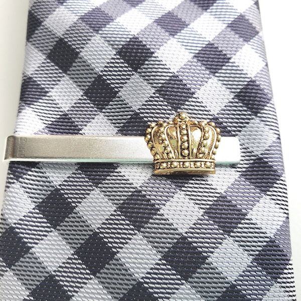 Gold Crown Tie Clip, King's Crown, Kingdom, Royalty, Your Majesty, Victorian, UK, Fantasy, Wedding, Groom, Best man, Kingdom Hearts