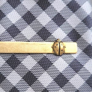 Ladybug Tie Clip - Choose Your Finish; Silver, Matte Gold, or Copper, Tie Bar, Ladybug, Insect, Garden, Entomology, Nature, Men,  Summer
