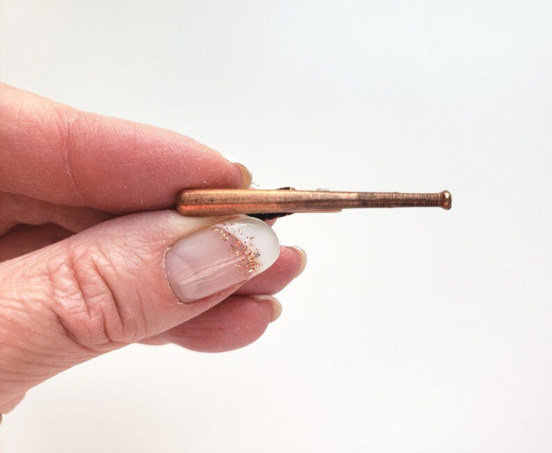 Rustic Copper Baseball Bat Tie Clip Sports Tie Clip Baseball Etsy