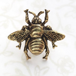 24k Gold Bumble Bee Lapel Pin, Gold Plated Brass, Brooch, Woodland Nature Garden Wedding Rustic Queen Bee - Sweet As Can Bee .Lg.