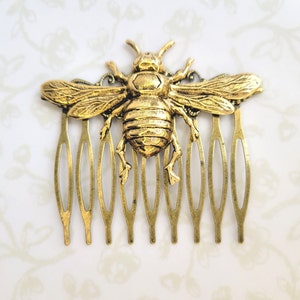 Gold Bee Hair Comb, Honey Bee, Beekeeper, Garden Wedding, Bumble Bee, Bride, Bridesmaids, Bridal Hair Comb, Beehive