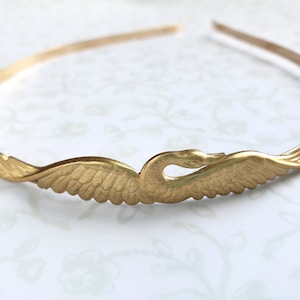 Gold Swan Headband, Raw Brass, Swan Princess, Swan Lake, Bridal Hair, Bride, Bridesmaids, Bird, Summer, Garden