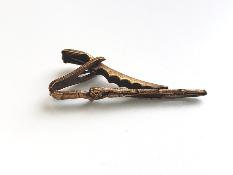 Antiqued Gold Fishing Rod Tie Clip Fishing Pole Tie Bar Etsy