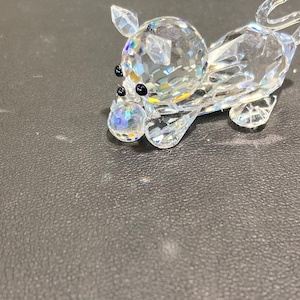 Playful Cat With Ball Crystal Figurine