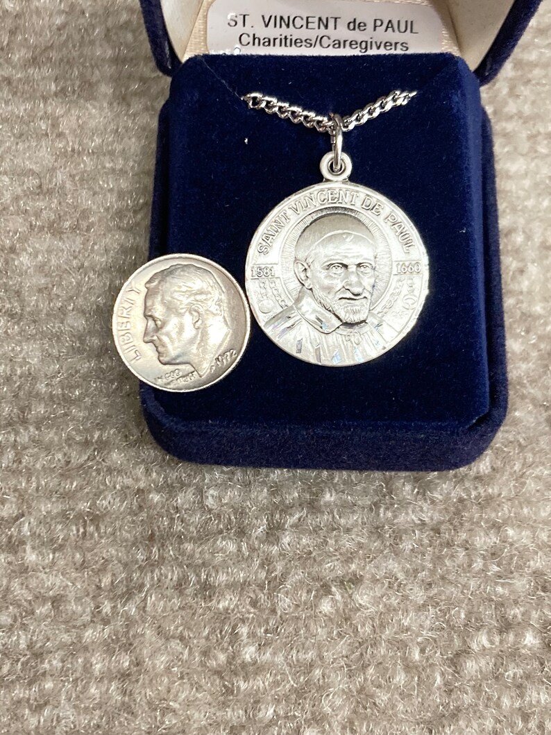 Saint Vincent De Paul Silver Pendant and Chain - Etsy