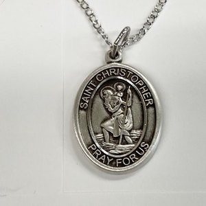 Saint Christopher Silver Pendant With Chain