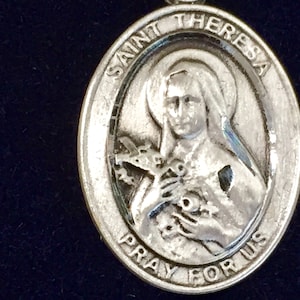 Saint Theresa Sterling Silver Medal With 18 Inch Chain