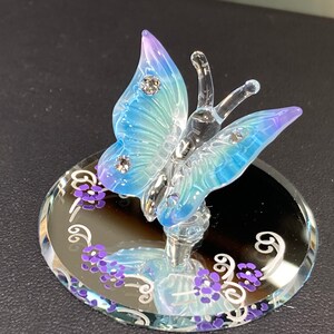 Blue Butterfly Glass Figurine