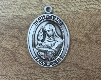 Sankta Klara av Assisi Silverhänge med Kedja