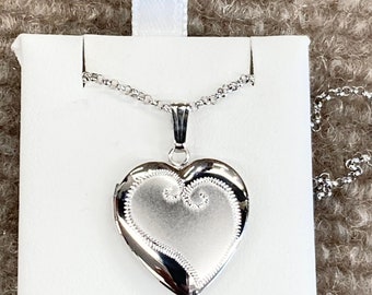 Silver Heart Locket And Chain