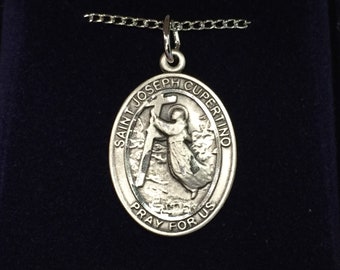 Saint Joseph Of Cupertino Silver Pendant With Chain