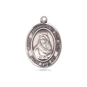 Saint Jadwiga of Poland Silver Pendant And Chain image 3