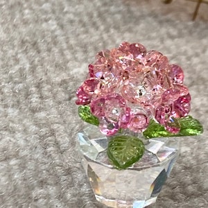 Pink Hydrangea Crystal Figurine