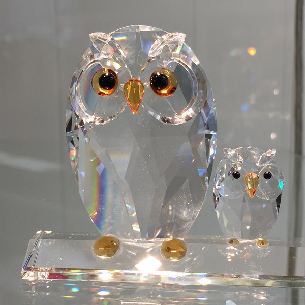 Figurine de hiboux de cristal