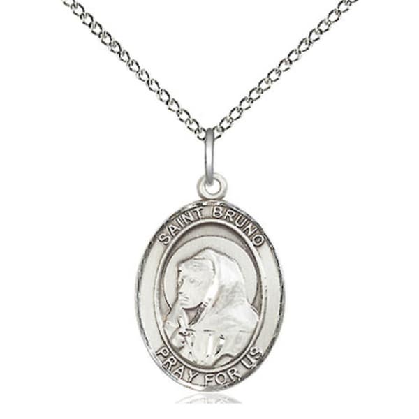 Saint Bruno Silver Pendant And Chain