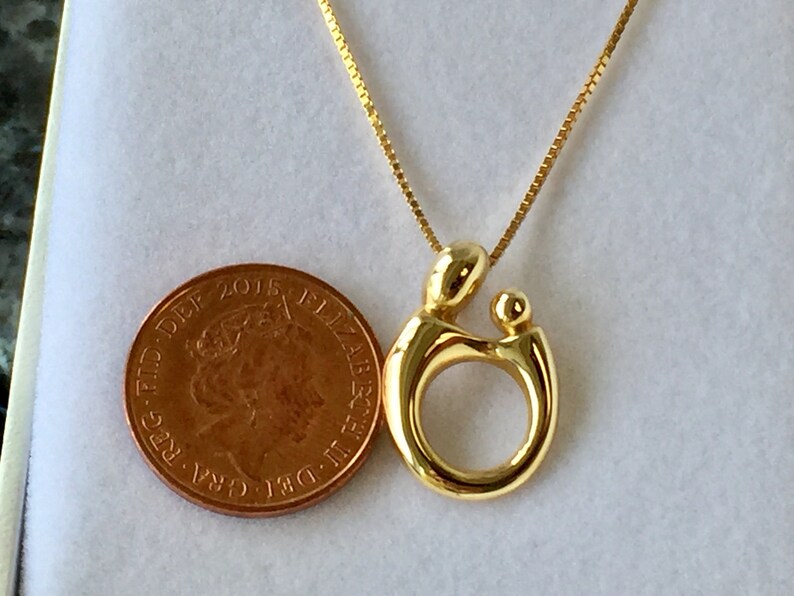Mother And Child Gold Pendant And Chain Etsy