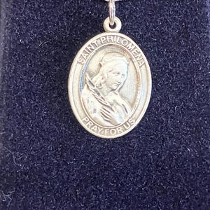 Saint Philomena Silver Pendant With Chain