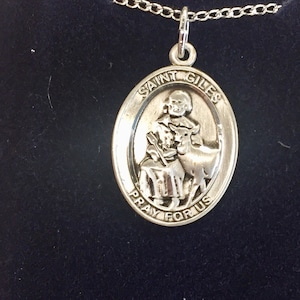 Saint Giles Silver Pendant With Chain