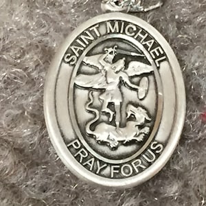 Saint Michael Silver Pendant With Chain