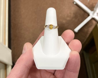 Yellow Sapphire And Diamond 14K Yellow Gold Ring
