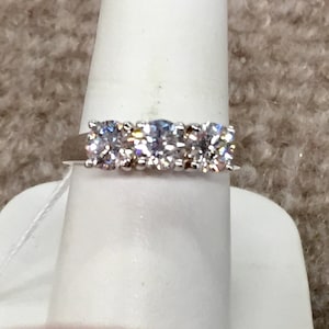 14K White Gold 1.50 Carat Three Diamond Engagement Ring