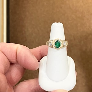 Emerald And Diamond Gold Ring