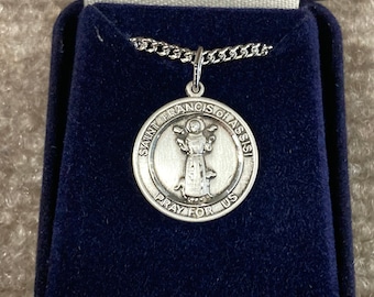 Saint Francis of Assisi Round Sterling Silver Medal - Buy Religious