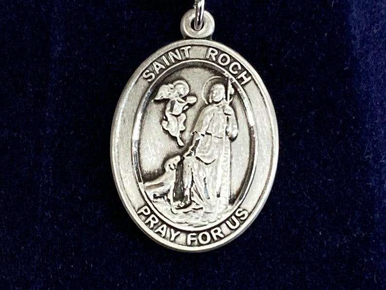 Saint Roch Silver Pendant With Chain - Etsy