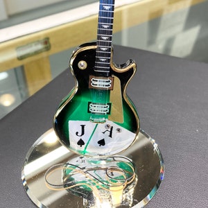 Black Jack Guitar Glass Figurine