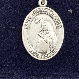 Saint Teresa Of Avila Silver Pendant With Chain